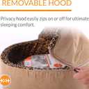 K&H Pet Products Thermo-Kitty Bed Deluxe Heated Cat Bed for Large Kitties - Indoor Heated Pet Bed for Dogs & Cats, Covered Cave Pet Tent, Machine Washable, Safety Listed - Large 20in Tan/Leopard