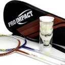 Badminton Racket Set - Lightweight Aluminum Head Rackets with Steel Shaft, Feather Shuttlecocks, Durable Carrying Case - Perfect for Outdoor Games, Adults, Kids, and Family Fun, Set of 2