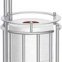 Meangood Toilet Paper Holder Stand and Tissue Paper Roll Dispenser for 4 Mega Rolls (Matte Silver)