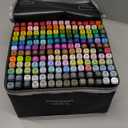 Alcohol Markers 168 Colors Drawing Pens Set Dual Tip Permanent Art Markers for Kids and Adult Gifts-168 Black Shell Refillable