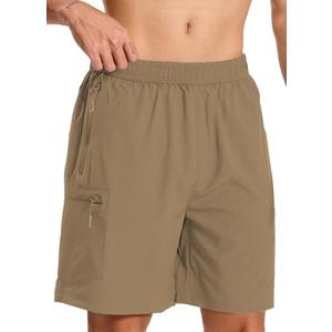 Mens Hybrid Shorts for Running Athletic Hiking Sports Workout Quick Dry Lightweight Breathable with 4 Zipper Pocket Size 3XL