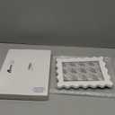 5x7 White Scalloped Picture Frame Scallop Edges Resin Vintage Decorative Picture Frames Front Wavy Gold Trim Art Tabletop Display Wall Hanging, Gift for Christmas Home Decor