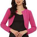 Allegra K Women's Bolero Shrug Long Sleeve Open Front Lightweight Cropped Cardigan Fall Work Tops Size Medium