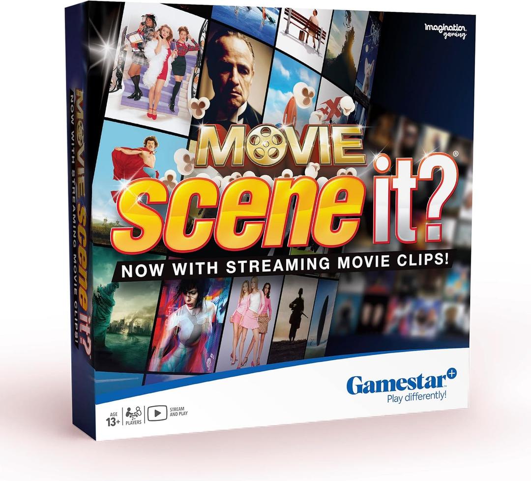 Scene It? Movie Trivia Board Game, The Ultimate Movie Knowledge Test, Puzzle-Solving Family Party Game, Stream Real Clips with Gamestar App