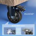 4 Inch Caster Wheels with Brake, Heavy Duty Casters Set of 4, Swivel Top Plate Casters with Double Ball Bearings, Industrial Locking Castor Wheels For Furniture, Workbench, Cabinet(Free Hardware Kits)