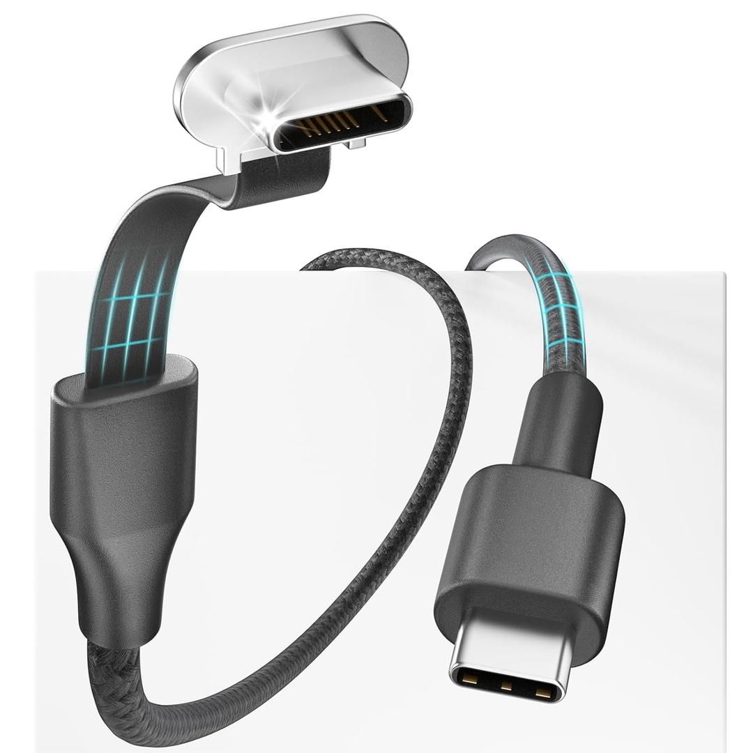 USB C to USB C Cable, 10ft 60W Right Angle Type C Charger Fast Charging, Flat USB C Charging Cable Compatible with Steam Deck, ROG Ally, Samsung S23/S22/S21, iPhone 16/15 Pro/Pro Max, MacBook etc.