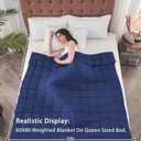 yescool Weighted Blanket for Adults (25 lbs, 60" x 80", Blue) Cooling Heavy Blanket for Sleeping Perfect for 240-260 lbs, Queen Size Breathable Blanket with Premium Glass Bead, Machine Washable
