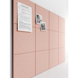 Bumusty Large Cork Board 47"x35" Alternative - 12 Pack Felt Wall Tiles with 70 Safe Removable Adhesive Tabs, 30 Pushpins, Cork Boards for Walls Pin Board Bulletin Board Office Decor (Pink)