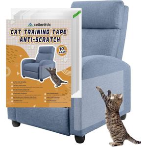 Anti-Scratch Furniture Protectors - 10pcs Clear Double-Sided Cat Scratch Deterrent Tape for Couch, Sofa, Chair & Leather