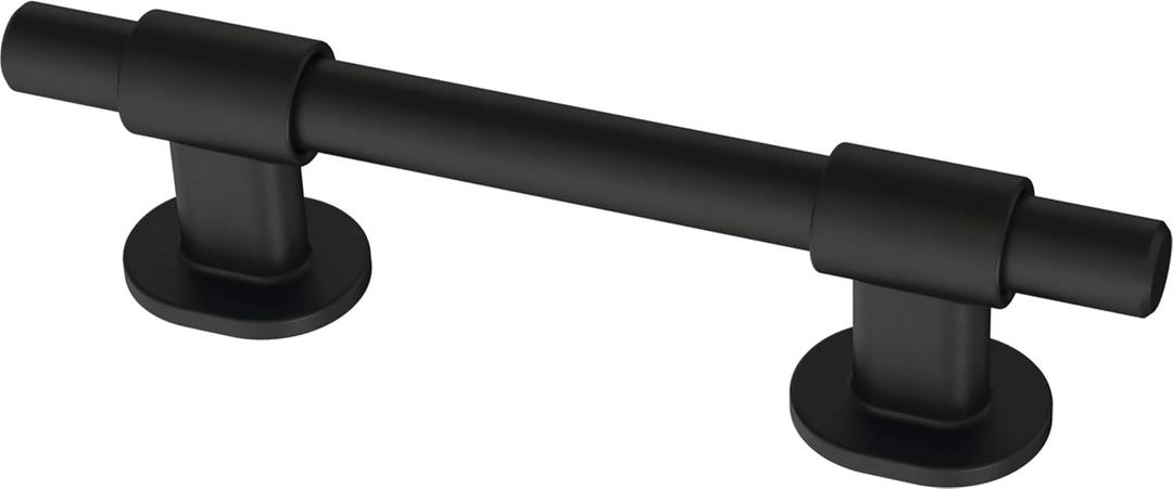 Franklin Brass 5 Pack Matte Black Cabinet Handles Adjustable Drawer Pulls for Kitchen Cabinet Knobs Dressers and Cupboards Fits 1-3/8 to 4 Inch (35102mm) Hole Center | Adjusta-Pull