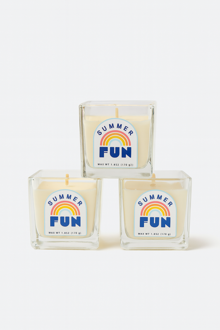 Candle 2.5Oz Glass Summer Fun, 3Pcs