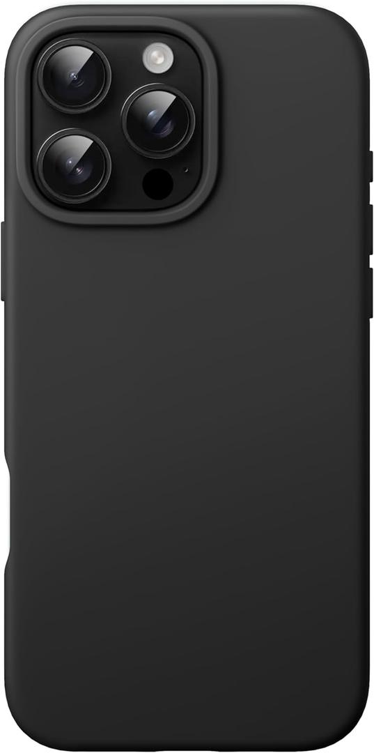 JETech Liquid Silicone Case for iPhone 16 Pro 6.3-Inch, Silky Soft Touch Full-Body Protective Phone Case, Anti-Scratch Shockproof Cover with Microfiber Lining (Black)