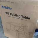 Byliable Folding Table 6ft Portable Heavy Duty Plastic Fold-in-Half Utility Foldable Table Plastic Dining Indoor Outdoor for Camping, Picnic and Party, White