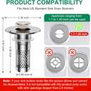 Bathroom Sink Drain Strainer,Universal Pop-Up Sink Stopper Hair Catcher, Anti-Clog Stainless Steel Drain Filter Basket, Removable Sink Drain for Bathroom Sink Stopper