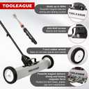 24" Rolling Magnetic Sweeper with Wheels, 50LB, 3Pcs Magnet Sweeper Set