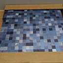 XUANINY 10-Sheet Peel and Stick Backsplash Tiles Dark Blue Surface Aluminum Mosaic Sticker for Kitchen (11.61"x11.61" Per Sheet, Pack of 5pcs) (Dark Blue 10)