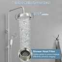 BWE Exposed Bathroom Shower Faucet Set Brushed Nickel Bathroom Shower Faucet Triple Functions 8 Inch Rainfall Shower Head Handheld Spray with Tub Spout Exposed Shower System Double Handle