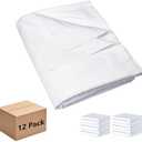 Bulk Twin Flat Sheets Only, White 10 Pack Quick Sort Top Bed Sheet, Color-Coded Hem Threads, Wrinkle-Free Shrinkage Durable Microfiber Hotel Motel Airb&bs Essentials for Hosts, 66"x96"