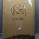 SNUOWU Full Metal Freestanding Dog Gate with Door, 36''Height Foldable Pet Dog Fence for Indoor & Outdoor, 2 Panels Extra Wide Free Standing TallDog Gates for Doorways,House,Stairs,Porch,Deck,Yard