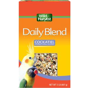 Wild Harvest Daily Blend Nutrition Diet, 2 Pounds, Bird Food for Cockatiels, Lovebirds and Small Hookbills