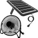 Solar Powered Fan, 8 Inch Install-Free, with 18W Portable Solar Panel, Cloudy Days Working Solar Fan for Air Circulation and Cooling in Greenhouse, Chicken Coop, Pet House, Attic, 14ft Long Cable (1PACK)