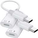 USB C to Lightning Headphone Audio Adapter, USB C Male to Lightning Female Earbuds Audio Adapter Compatible with iPhone 17/16/16e/15 Plus/Pro/Max, iPad Pro, iPad Air 6/5, MacBook (No Charge)[2 Pack]