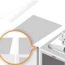 Lindas Essentials Silicone Stove Gap Covers (2 Pack), Heat Resistant Oven Gap Filler Seals Spaces Between Stovetop and Counter, Easy to Clean Stove Side Guard (25 Inches, White)