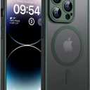 TOCOL Magnetic for iPhone 14 Pro Case, Upgraded Full Camera Protection, Compatible with Magsafe, Drop Protection, Translucent Matte Back Bumper Phone Cover 6.1-Inch, Alpine Green