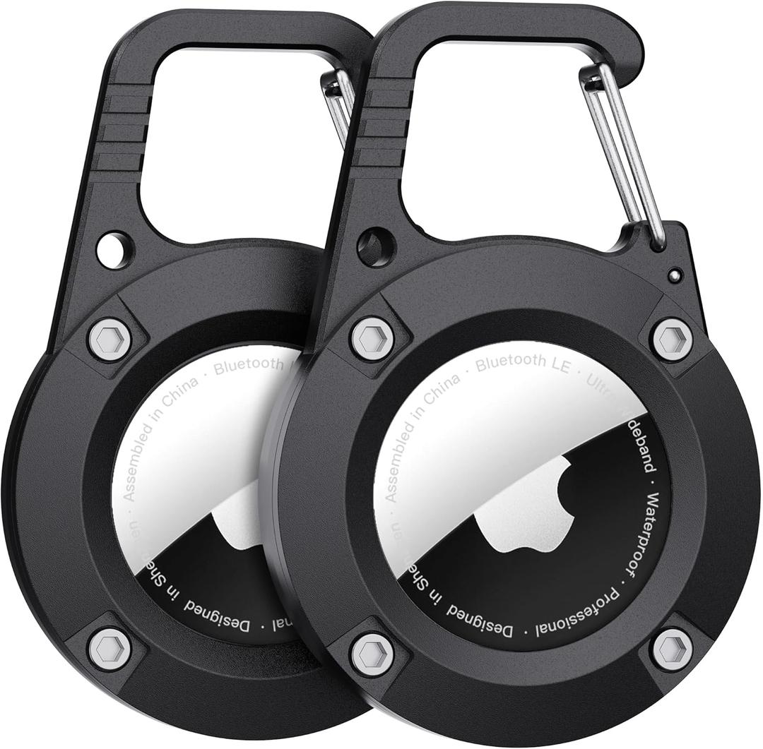 for AirTag Holder 2 Pack(1st & 2nd Generation),Ultra-Durable Apple AirTag Keychain Case with Carabiner,Waterproof AirTag Holder for Luggage,Keys,Backpack,Car,Bags,Kids