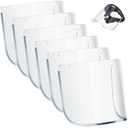 Kingdder 6 Pcs Clear Face Shield Replacement for Grinding and Cutting, 15x 8x 0.04 Inches Safety Faceshield Visors(PET, Aluminum Edge)