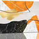 DONGYOUJI Abstract Canvas Wall Art for Living Room - Modern Orange Grey Black Painting Artwork for Bedroom - Contemporary Wall Decor Picture for Home Office Decoration 24x36inch