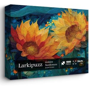 Sunflower Puzzles for Adults 1000 Pieces, Colorful Garden Flowers Puzzles for Adults Nature, Unique Impossible Spring Floral Theme for Plant Lovers