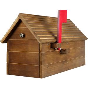 Cedar Mailboxes Outside, Mailboxes for House Outside Decorative, Outdoor Custom Mailbox Wood Roof for Envelope, Mail, Postcards, Books, Garden Yard Storage Box School Library