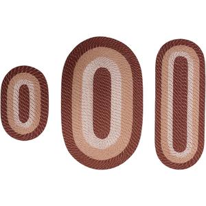 Better Trends Alpine 3-Piece Braided Rug Set  100% Polypropylene, Reversible, Indoor Use, Durable & Stain Resistant  Brown (50"x80", 20"x60", 20"x30") for Living Room, Bedroom, Kitchen