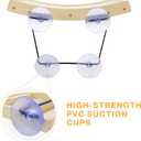 Pecute Cat Window Perch Sisal Scratcher 2 in 1, Cat Hammock for Window Seat with Solid Wood Frame, Iron Bracket, and Heavy Duty Suction Cups, Cat Perch Holds Cats Up to 30lbs