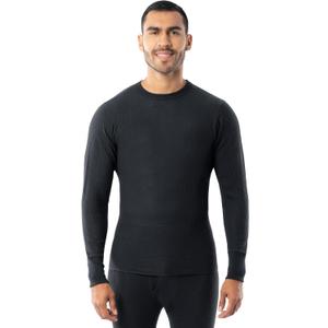 Indera Men's Heavyweight Cotton Waffle Thermal Underwear Crew Top (X-Large, Black)