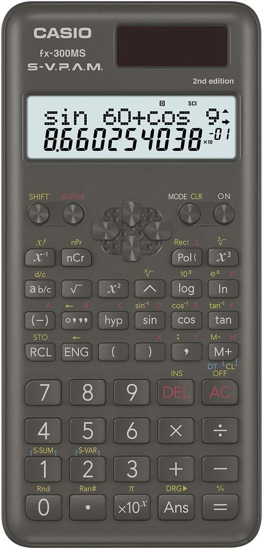 Casio fx-300MS Plus 2nd Edition  Standard Scientific Calculator with 2-Line Display | 10-Digit LCD, Trig, Stats, Fractions | Ideal for High School Algebra, Trigonometry & Test Prep