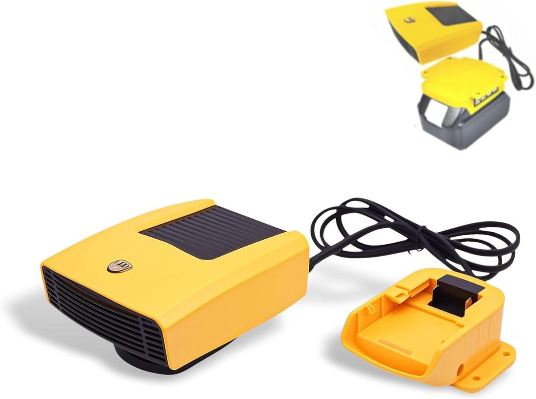 Portable Car Heater 2 in 1 Fast Heating Cooling Fan with Battery Adapter Compatible with Dewalt 18V/20V