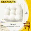 1 MIDDLE ONE Outdoor Chair Cushions Set of 2, Outdoor Cushions for Patio Furniture and Wicker Chair, Memory Foam Patio Seat Cushion Pads with Ties, 19 x 19 Inch (Cream)