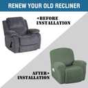 H.VERSAILTEX Super Stretch Recliner Cover Recliner Couch Covers Recliner Chair Cover Form Fitted Non Slip Reclining Slipcovers for Standard Large Recliner, Soft Thick (1 Pack, Loden Frost)