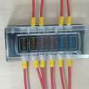 6 Way Fuse Block Automotive Boat Marine Car Camper Trailer RV Motorhome Solar Power Fuse Box 12V - 32V Red LED Indicator