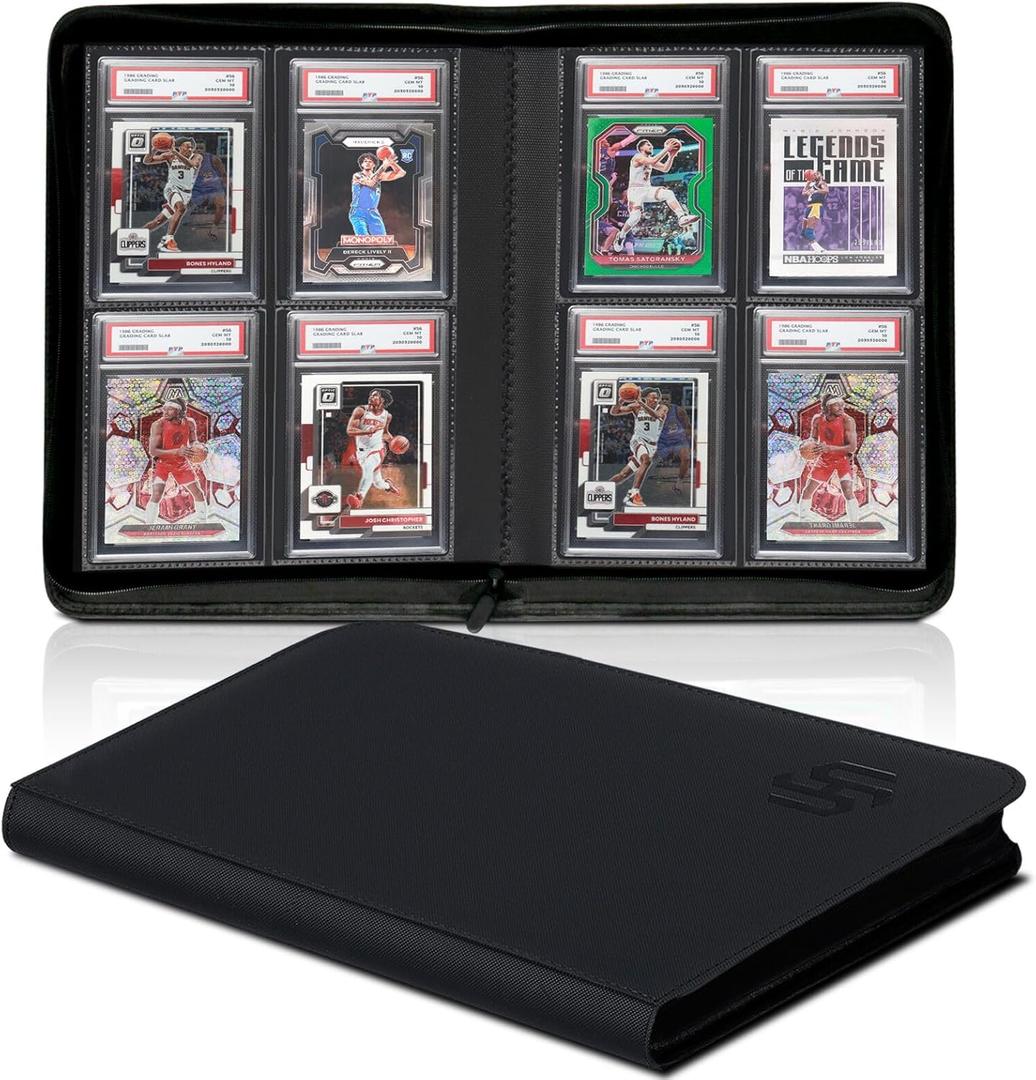 Graded Card Binder 4-Pocket, HYMENEX PSA Card Binder Slab Binders Holds 40 PSA Slabs for Graded Cards Collection