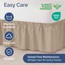Wrap Around Dust Ruffle Bed Skirt - Cream - for King Size Beds with 24 Inch Drop - Easy Fit Elastic Strap - Adjustable Pleated Bedskirt w/Brushed Fabric - Wrinkle Free - for Women, Men, Kids & Teens