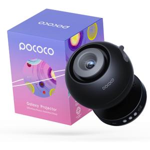 POCOCO Galaxy Star Projector with 2M-Pixel Lens & 5K Discs | Home Planetarium Projector for Relaxation, Study, and Sleep Aid | Includes 2 Films | Ideal Gift (Black)
