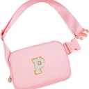 Kids Party Favors - 4-8 & 8-12, Girls & Teens, Prize Bags, Waist Packs, Initial White, Peach