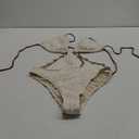 OYOANGLE Women's Ring Linked Cut Out One Piece Swimsuits Textured Tie Backless Halter Bathing Suit Monokini, XL