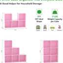 C&AHOME Cube Storage Organizer, 6-Cube Shelves Units, Closet Cabinet, DIY Plastic Modular Book Shelf, Ideal for Bedroom, Living Room, Office, 36.6" L x 12.4" W x 36.6" H Pink UPCS06P
