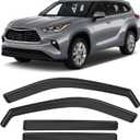 in Channel Rain Guards Fit for Toyota Highlander 2021 2022 2023 2024 2025 2026, Durable Side Window Wind Deflectors & Visors 2021-2026 Highlander Wind Deflectors 4 PCS