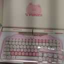YUNZII C75 Wireless Mechanical Keyboard,75% Layout, Hot-Swappable NKRO,BT5.0/2.4G/USB-C Mode,Dye-Sub PBT MOA Keycaps,RGB Gasket Mount,Cute Cake Design for Mac/Win/Gaming (Pink, Candy Switch)