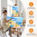 Foldable Large H-Frame Easel, Multi-Functional Adjustable Artist Easel, Large Easel for Painting, Adjustable in Angle and Height, Capable of Accommodating Two Canvases and Sketches, Home Art Creation